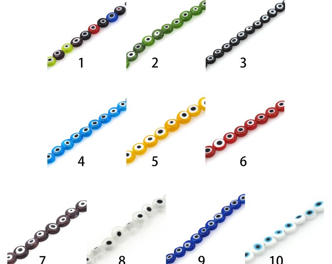 Eye Glass Beads, Eye Spacer Beads, Murano Glass Jewelry, Glass Beads, Turkey Eye Glass Beads, DIY Beading Supplies,6\8\10\12mm