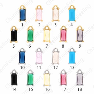 10 pcs,18K Gold Filled Rectangular Charm,Rectangular Pendant,Micropavé CZ Square Necklace,DIY Jewelry Making Supplies,9.5x4.5x3mm