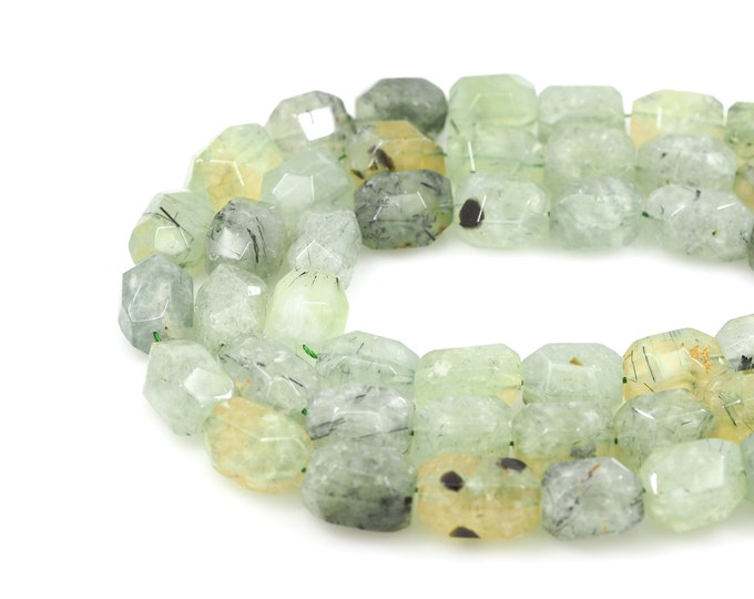 Prehnite Beads, Rectangular Grape Crystal Natural Stone Bead, Natural Stone Necklace, Natural Stone Bead, Square Gem Bead,15x20mm