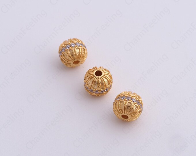 Gold Round Spacer Beads, 18K Gold Filled Tube Beads,Dainty Ball Bracelet Necklace Spacer Beads, DIY Jewelry Supplies,6x5.4mm