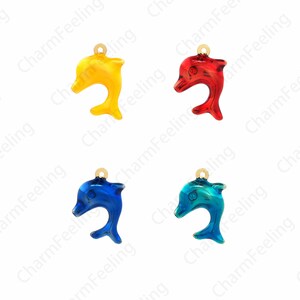 Enamel Nautical Charm, Dolphin Pendant, Dolphin Charm, 18K Gold Filled Marine Life Necklace,DIY Jewelry Accessories, 19x14x5mm