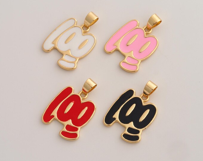 Enamel 100 Score Pendant,Grade Score Pendant,18K Gold Filled 100 Score Charm,DIY Jewelry Accessories,26x18x2mm