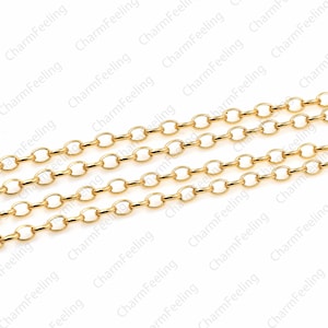 Oval welded chain, brass chain, jewelry chain, DIY bracelet/necklace jewelry making supplies 5x7mm 1 meter