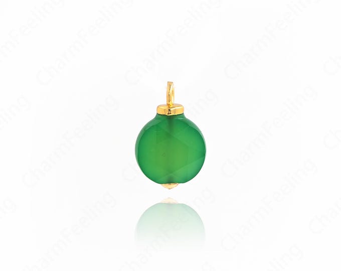 Natural Stone Pendant,Ball Charm, Ball Necklace, 18K Gold Filled Ball Jewelry,DIY Jewelry Supplies, 16x10.5x5.5mm