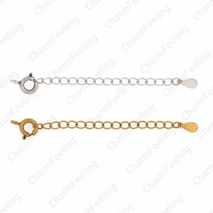 Chaîne de fermoir Sailor, chaîne d’extension en argent sterling, accessoires de chaîne de remplissage en or 18K, chaîne de queue en argent S925, fournitures de bijoux de bricolage, 6cm
