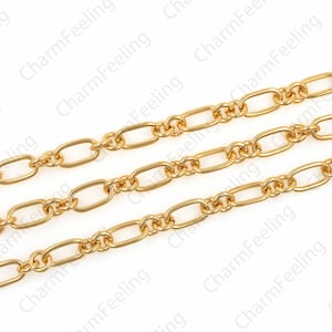 Büroklammer Kette, 18K Gold gefüllte halbfertige Kette, O-förmige Kette, vergoldete Entdeckung, Armband und Halskette Zubehör 1 Meter