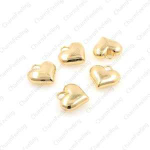 18K gold-plated heart-shaped necklace, heart-shaped pendant, exquisite heart-shaped jewelry, 3d heart-shaped pendant 16.5x16.8x6.5mm 1pcs