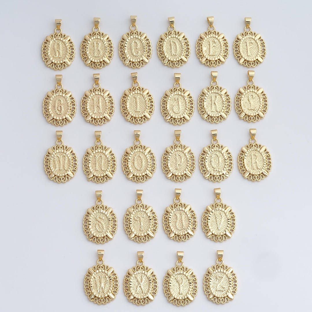 Pendants With Letters 18K Gold Filled Initial Pendant, Letter Pendant, Alphabet Charm, DIY ...