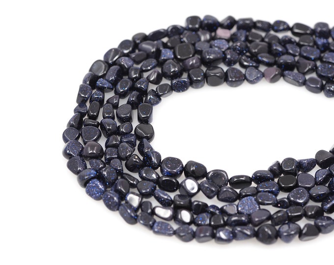 Blue Sand Stone Beads, Gemstone Beads, Natural Stone Chain, Healing Gemstone, Jewelry Supplier, DIY Bracelet Necklace Accessories, 6x8mm