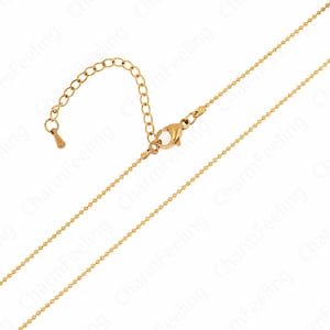 Layered Necklace,Beaded Necklace Dainty Chain Necklace,Gold Necklace, Stainless Steel Chain Classic Chain Necklace 37+6cm