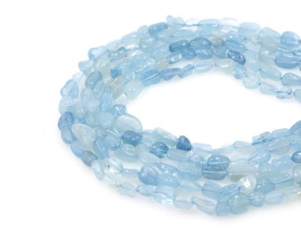 AAAAA Level Aquamarine Beads, Natural Stone Chain, Gemstone Beads, Jewelry Supplier, DIY Bracelet Necklace Accessories, 6x8mm