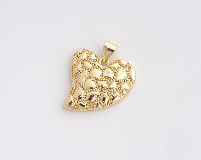 Heart Pendant,Love Pendant,18K Gold Filled Heart Charm,DIY Jewelry Accessories,23.8x20x3.4mm