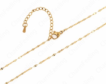 Beaded Necklace Dainty Chain Necklace,Gold Necklace, Layered Necklace,Stainless Steel Chain Classic Chain Necklace 37+6cm