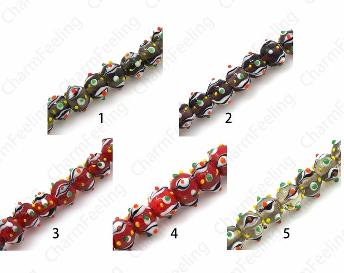 Glass Jewelry,Glass Spacer Beads,Eye Glass Beads,Gold Persian Glass Beads,Murano Spacer Beads,DIY Beading Supplies,12x16mm