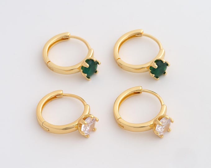18K Gold Filled Round Earrings, Hugging Hoop Earring, Dainty Earrings,21x17.5x2.8mm