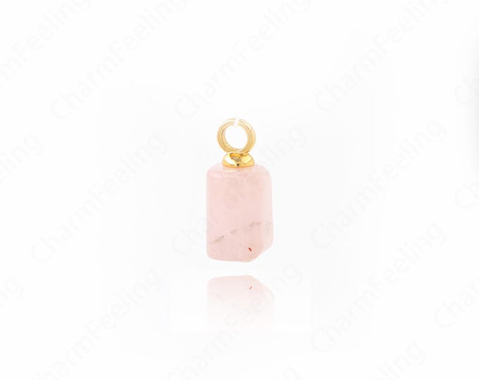 Natural Stone Pendant,Cylinder Charm,Ball Necklace,18K Gold Filled Ball Jewelry,DIY Jewelry Supplies,18.5x7.3mm