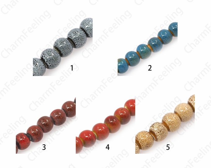 Oval Ceramic Beads, Abacus Beads,Hand Painted Ceramics, Glazed Painted Ceramic Jewelry, Flat Spacer Beads,DIY Jewelry Supplies,6/8/10/12mm