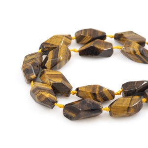 Rectangular Tiger Stone Beads,Faceted Tiger Stone Beads,Natural Stone Chain,Gemstone Necklaces,Jewelry Suppliers,Natural Stone Beads,15x20mm