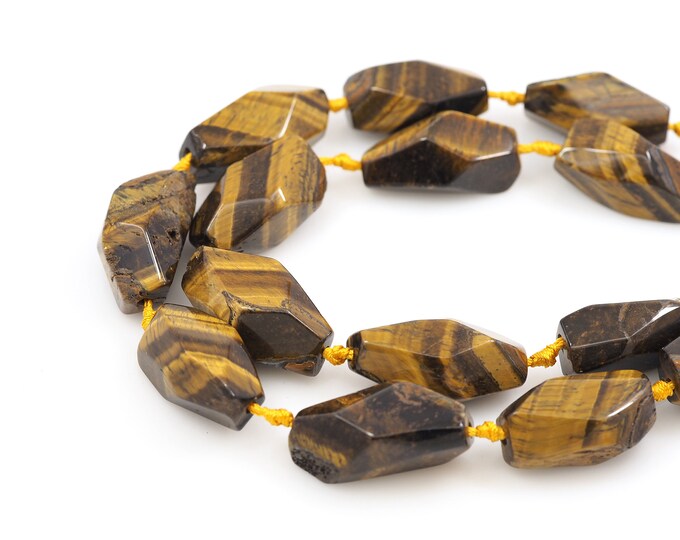 Rectangular Tiger Stone Beads,Faceted Tiger Stone Beads,Natural Stone Chain,Gemstone Necklaces,Jewelry Suppliers,Natural Stone Beads,15x20mm