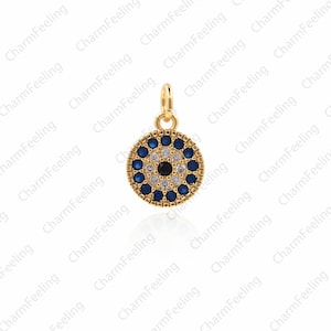 Eye Amulet, Cubic Zirconia, Micropavé Eye, For Bracelet Necklace Jewelry Accessories  15.5x10x2.1mm 1pcs