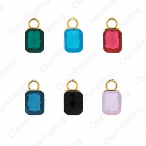 Micropavé CZ Square Necklace,18K Gold Filled Rectangular Charm,Geometric Pendant,Rectangular Pendant,DIY Jewelry Supplies,13x6.8x6mm