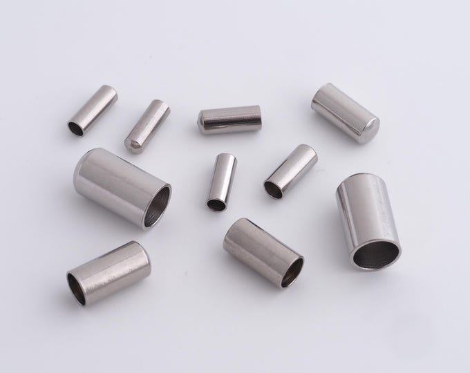 100 pcs End Tip Caps,Stainless Steel End Tip Caps,End Tip Caps,Leather End Tip Caps,DIY Jewelry Supplies,