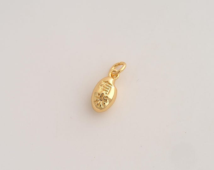 5 pcs Chinese Pendant,Chinese Pendant,18K Gold Filled Chinese Charm,DIY Jewelry Accessories,15.3x5.8x4.7mm