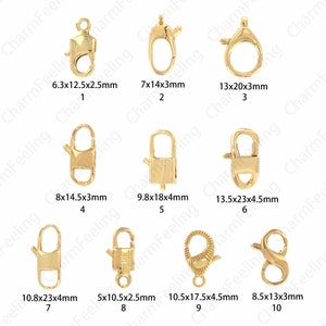 18K Gold Filled Karabiner Verschluss, Knopfverschluss, Karabiner, Schmuckverschluss, Schmuckzubehör, Schmuckherstellung, Kettenverschluss