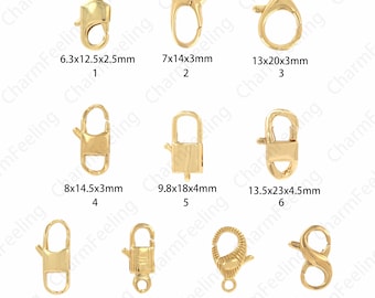 18K Gold Filled Lobster Clasp, Button Clasp, Spring Clasp, Carabiner, Jewelry Clasp, DIY Jewelry Making Supplies,Necklace Clasp