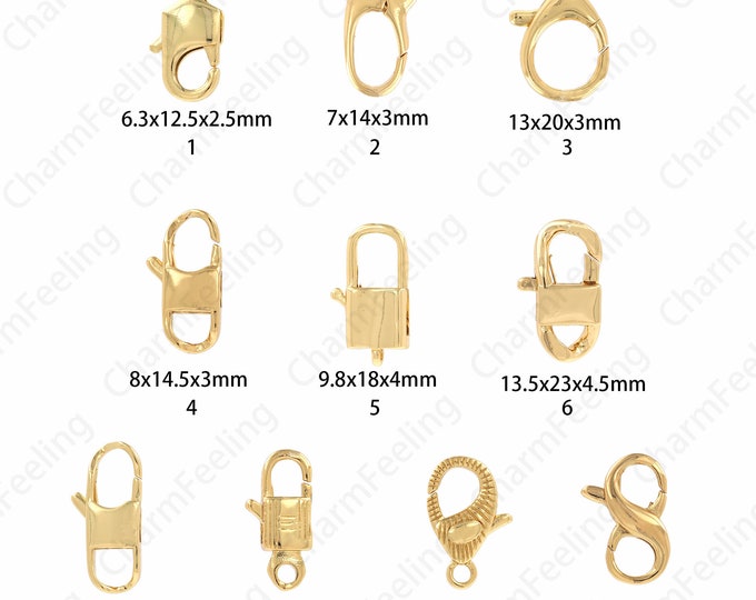 18K Gold Filled Lobster Clasp, Button Clasp, Spring Clasp, Carabiner, Jewelry Clasp, DIY Jewelry Making Supplies,Necklace Clasp