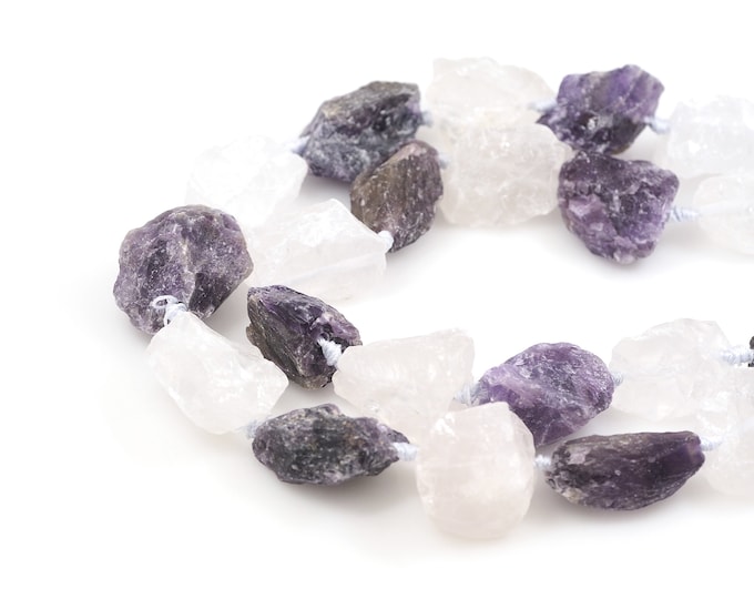 Two-Color Primeval Natural Stone,Unfinished Black And Purple Gemstone Beads,Unfinished Natural Stone,Gem Chain, 25-30mm