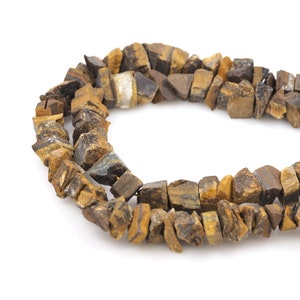 Tiger Stone Raw Materials, Rough Tiger Stone Beads, Unfinished Gem Chain, Natural Stone Chain, DIY Gem Making Accessories,7-10x10-15mm