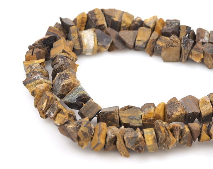 Tiger Stone Raw Materials, Rough Tiger Stone Beads, Unfinished Gem Chain, Natural Stone Chain, DIY Gem Making Accessories,7-10x10-15mm