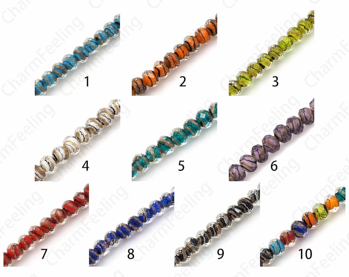 Lighting Glass Jewelry,Ball Spacer Beads,Spiral Glass Spacer Beads,Gold Foil Glass Beads,Murano Spacer Beads,DIY Beading Supplies,8\10\12mm