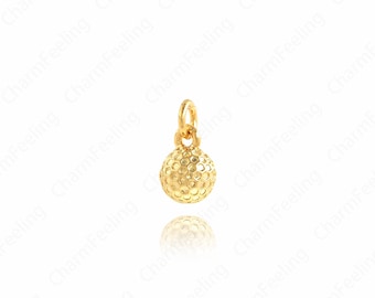 Round Golf Charms,18K Gold Filled Ball Pendant,Golf Ball Pendant,DIY Necklace Bracelet Making Pendant,10.6x5.8x5.8mm