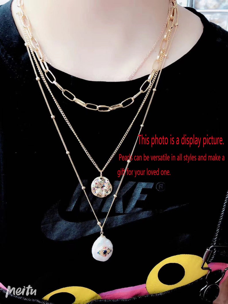 Coin pearl pendant, freshwater pearl necklace, white pearl bracelet, bridal gift 1pcs/2pcs/10pcs image 5