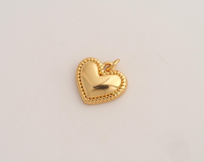5 pcs Heart Pendant,Love Pendant,18K Gold Filled Heart Charm,DIY Jewelry Accessories,18x16x4mm