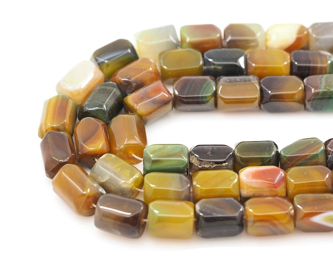 Topaz Rectangular Beads, Natural Stone Faceted Gemstone Necklace, Rectangular Beads, Natural Stone Rectangular Beads, 15x20mm