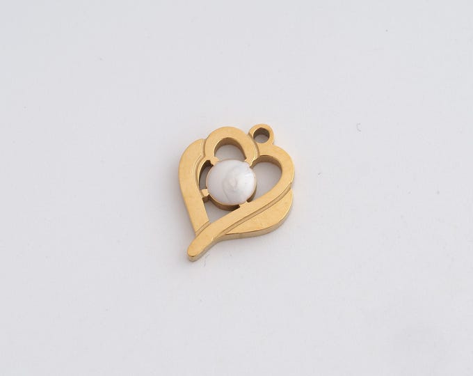 Stainless Steel Heart Pendant,Love Charms,Enamel Heart Charm, DIY Jewelry Supplies, 16x12.3x2.2mm