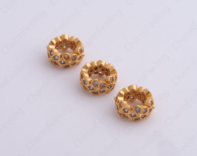 Gold Round Spacer Beads, 18K Gold Filled Tube Beads,Dainty Round Bracelet Necklace Spacer Beads, DIY Jewelry Supplies,8.2x4.4mm