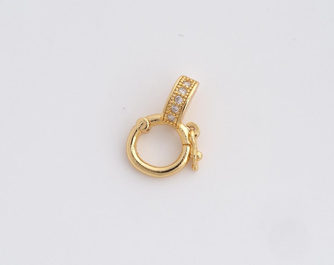 Rotatable Tail,Spring Clasp,Necklace Clasp,18K Gold Filled Lobster Clasp,Carabiner Clasp, DIY Jewelry Supplies,15.2x10.8x5.5mm