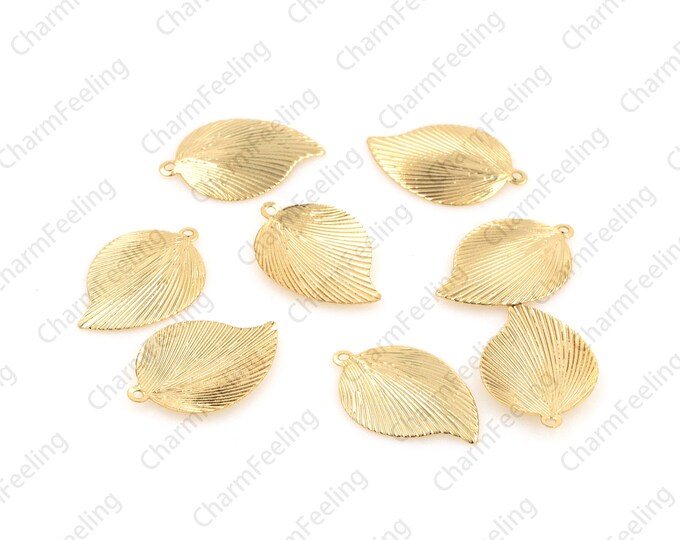 18K Gold Filled Monstera， Monstera Pendant Palm Leaf Pendant for Necklace Bracelet Component Supply 22.5x15x1.3mm 1pcs