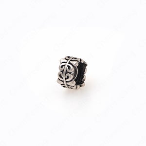 Vintage Silver Spacer Beads,Cylinder Spacer Beads,Silver Filled Round Beads,Large Hole Bead,DIY Jewelry Supplies,6.5x4.3mm