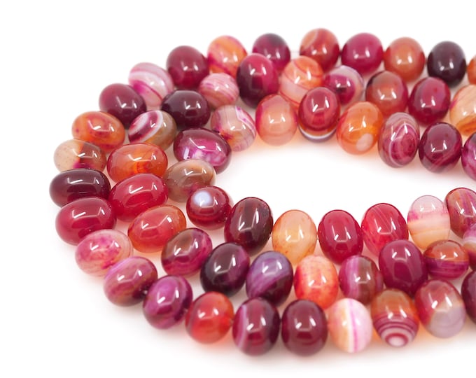 Oval Gemstone Beads,Egg Gemstone Beads,Rose Red Natural Stone Chain,Gemstone Chain,Natural Stone Necklace,DIY Bracelet Accessories,13x18mm