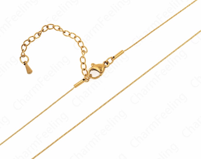 Gold Necklace, Dainty Chain Necklace,  Layered Necklace,Stainless Steel Chain Round Chain,Classic Chain Necklace 37+6cm