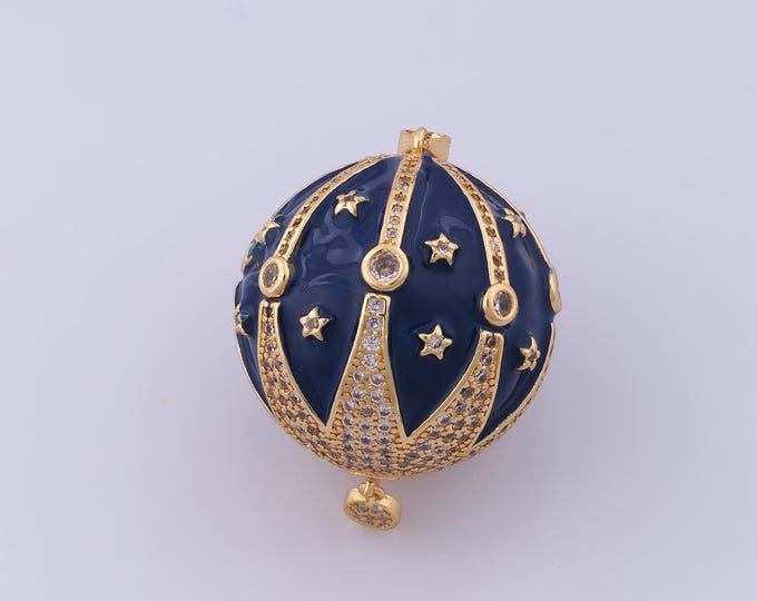 Enamel Hot Air Balloon Charm, 18K Gold Filled Hot Air Balloon Pendant,Hot Air Balloon Charm, DIY Jewelry Supplies, 45x29.5x29.5mm