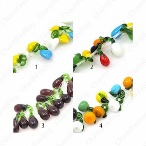 Fruit Glass Beads, Murano Glass Jewelry, Tomato Beads, Heart Spacer Beads, Grape Beads, Pepper Beads, DIY Jewelry Supplies,20.5x9x8.8mm