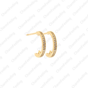 Medium touw half hoepel C vorm, ring oor studs, halve ronde stud studs, DIY sieraden oor sieraden accessoires 1 paar