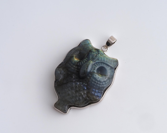 Natural Stone Pendant,Owl Gemstones Charms,Animal Gemstones Charm,DIY Jewelry Accessories,47x28.7x13mm