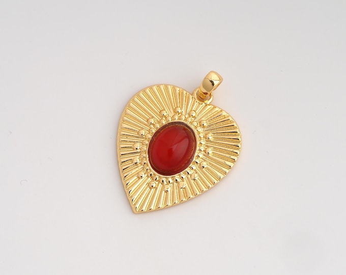 Heart Pendant,Love Pendant,18K Gold Filled Heart Charm,DIY Jewelry Accessories,34.3x24.8x5.3mm